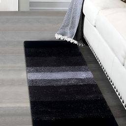 Shopgallery Charcoal Black & Grey Geometric Soft & Anti-skid Floor Runner-31