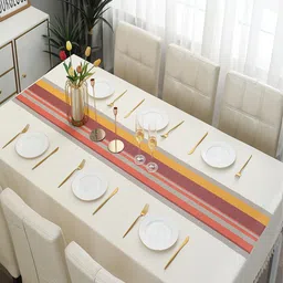 HOKIPO Red & Yellow Stripes Design Rectangular Table Runner image 4