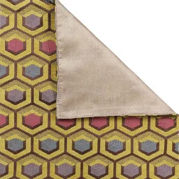 S9home by Seasons Lime Green & Brown Geometric 6 Seater Table Runner image 5