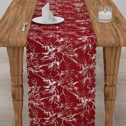 Clasiko Maroon & White Printed 300 TC Cotton Table Runners-32