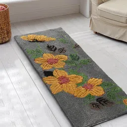 Saral Home  Grey & Yellow Printed Pure Cotton Runners-57