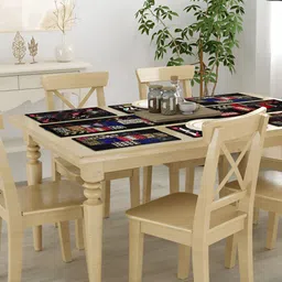 E-Ezra Black & Red Floral Printed Pure Cotton Table Runners image 3