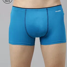 TOM BURG Men Pack Of 2 Blue Solid Trunks-picture-19