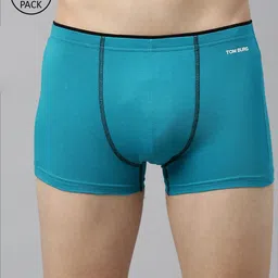 TOM BURG Men Pack Of 2 Turquoise Blue Solid Trunks 207-picture-29