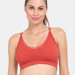 Amour Secret Rust Red Lightly Padded Dry Fit Sports Bra-image-77