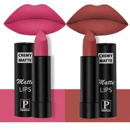 PERPAA Set Of 2 Creamy Matte Long-Stay Lipstick - Pink Fusion 60 & Rust Orange 73-image-79