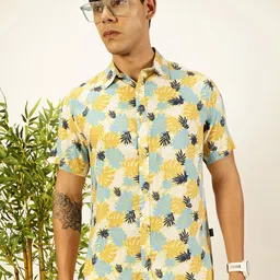 Provogue Men Premium Slim Fit Floral Opaque Printed Casual Shirt-image-11