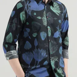 PS By Paul Smith Men Spread Collar Floral Printed Cotton Casual Shirt-image-29