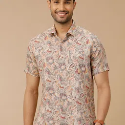 Linen Club Men Contemporary Slim Fit Opaque Printed Casual Shirt-image-68