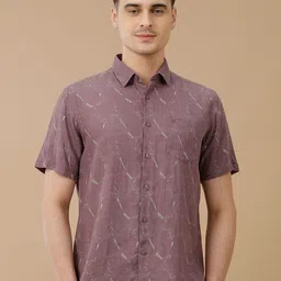 Linen Club Men Contemporary Slim Fit Opaque Printed Casual Shirt-picture-28