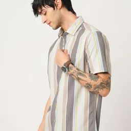 VASTRADO Men Classic Slim Fit Multi Stripes Striped Casual Shirt-image-28