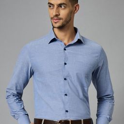 LOUIS STITCH Men Classic Spread Collar Solid Cotton Formal Shirt-picture-3