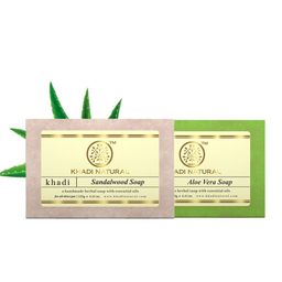 Khadi Natural Set of Sandalwood & Aloe Vera Handmade Herbal Soaps-75