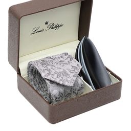 Louis Philippe Men Woven Design & Colourblocked Tie & Pocket Square Gift Set-image-17