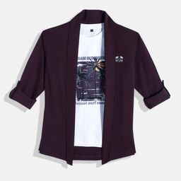 CHARCHIT Boys Printed T-shirt With Shrug-image-25