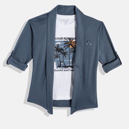 CHARCHIT Boys Printed T-shirt With Shrug-image-22