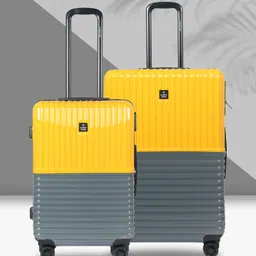 Nasher Miles Istanbul Set Of 2 Textured Hard-Sided Trolley Suitcases-58