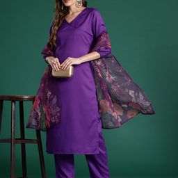 Indo Era Angrakha Kurta with Trousers & With Dupatta-3