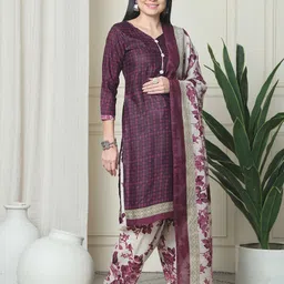 Rajnandini Women Floral Printed Regular Kurti with Salwar & With Dupatta-17