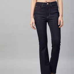 Marks & Spencer Women Navy Blue Bootcut Mid-Rise Clean Look Stretchable Jeans-image-56