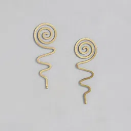 AITIHYA Gold-Plated Geometric Drop Earrings-image-25