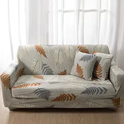 HOUSE OF QUIRK Grey Printed 3-Seater Flexible Stretch Sofa Slipcover-image-92