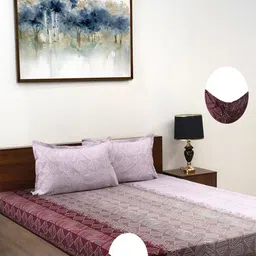 Steve & Anderson Elevate Magenta & Grey 164 TC King Bedsheet Set- 1.83 m X 1.98 m-image-44
