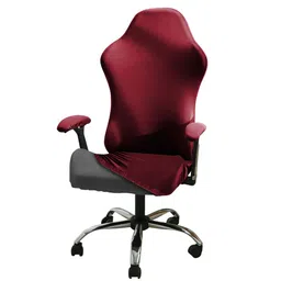 HOKIPO Burgundy Gaming Stretchable Computer Rotating Chair Seat Covers Slipcover-image-81