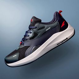 ASIAN Men Navy Blue Mesh Non-Marking Lace-up Running Sport Shoes-5