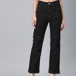 ADBUCKS Women Straight Fit High-Rise Stretchable Jeans with Contrast Stitch Details-picture-45