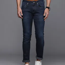 Louis Philippe Jeans Men Blue Slim Fit Low-Rise Light Fade Stretchable Jeans-image-99