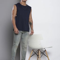 boohooMAN Men Blue Skinny Fit Mildly Distressed Light Fade Stretchable Jeans-image-0