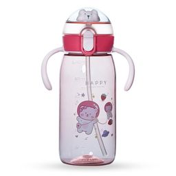 YK Red Cartoon Characters Printed Sipper Water Bottle With Straw - 550 ml-30