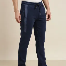 Sweet Dreams Men Solid Straight Lounge Pants With Contrast Side Panels-image-1