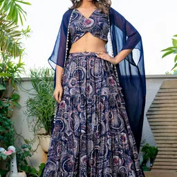 HOUSE OF JAMOTI Printed Ready to Wear Lehenga & Blouse With Shurg-image-65