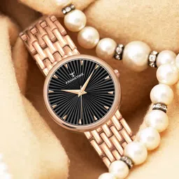 Franktime Women Brass Dial & Stainless Steel Bracelet Style Straps Analogue Watch FT-0039 GRY-image-81