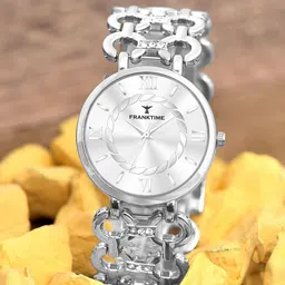 Franktime Women Brass Dial & Stainless Steel Bracelet Style Straps Analogue Watch FT-0029 S-image-18