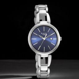 Titan Women Raga Viva Blue & Metal Strap Analogue Watch 2642SM02-32