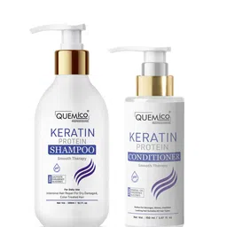 Quemico Professionnel Sulphate Free Keratin Protein Smooth Shampoo 300ml & Conditioner 150ml Set-9