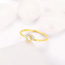 GIVA Dazzling Sunrise 18KT Gold Diamond Studded Finger Ring-2.0 gm-image-63