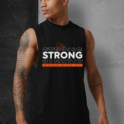 CHKOKKO Printed Round Neck Sleeveless Tank Innerwear Vest- SPMTANKTOP24BLACKS-image-4