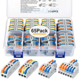 65Pcs Wire Connector Assortment Kit AWG 28-12 Quick Wiring Connectors 4 Multiple Types Lever Connector Kit For Quick Connection & Quick Disconnection - RS619465Pcs Wire Connector Assortment Kit AWG 28-12 Quick Wiring Connectors 4 Multiple Types Lever Connector Kit For Quick Connection & Quick Disconnection - RS6194-22
