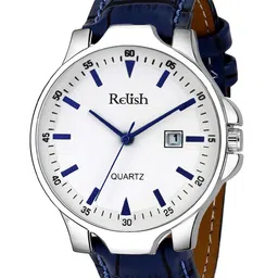 Relish Men White Dial & Blue Straps Analogue Watch RE-BS1000DD-19