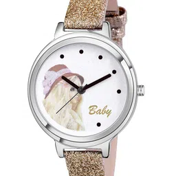 Kool Kidz Unisex Kids Multicoloured Dial & Gold Toned Leather Bracelet Style Straps Analogue Watch KOOL-51