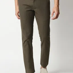 Basics Men Green Tapered Fit Trousers-image-37