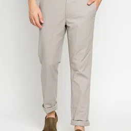 Basics Men Grey Tapered Fit Trousers-image-95