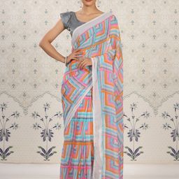Ode by House of Pataudi Floral Poly Georgette Designer Saree-image-57