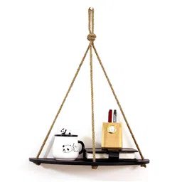 VAH Kya Bat Hai !! Black Wooden Floating Shelves-48
