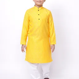 NAMASKAR Boys Ethnic Motifs Woven Design Kurta with Churidar-picture-36