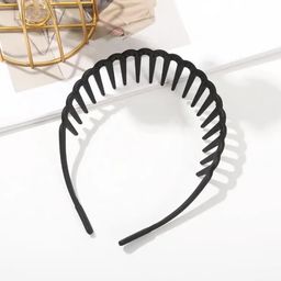 nav care Non-Slip Resin Hair Hoop Matte Finish Teeth Comb Hairband, Shark Elastic Wavy Toothed Hair Comb Zigzag Headband, Hair Clasps for Women and Girls, (Pack of 1 Pcs) (Black) image 2